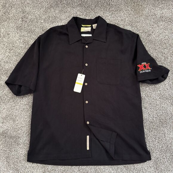 CUBAVERA Dos Equis XX Embroidered Black Shirt Pocket Size Medium NWT - Picture 3 of 13